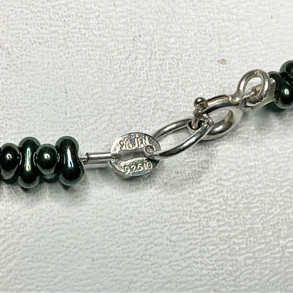 Sajen Green Druzy Necklace Sterling Silver - Picture 8 of 10